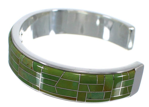 Southwest Turquoise Inlay And Silver Bracelet TX39728